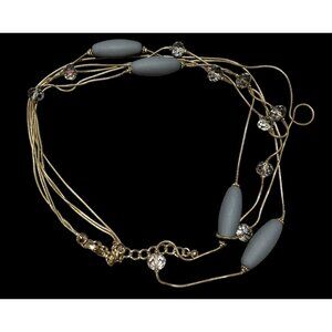 Elegant Silicone Gold Glam Beaded Neckalce